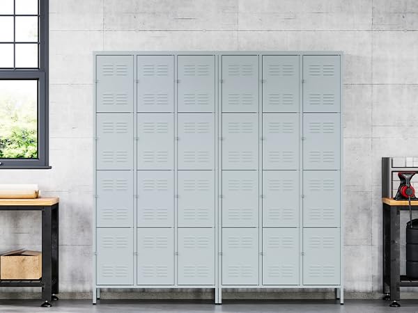 3-Door Blue Steel Storage Locker for Office, School, Gym C68898