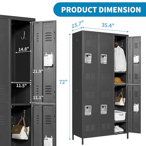 Steel Lockers for Employees, Lockable Storage Cabinet with Assembly X270