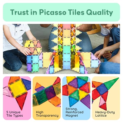 Magnetic Building Tiles 100 Piece Set 3D Blocks Construction Playboards K48338