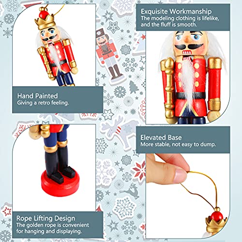 Christmas Nutcracker Ornament Wooden Soldier Hanging Decorations (12 Pcs) U493935