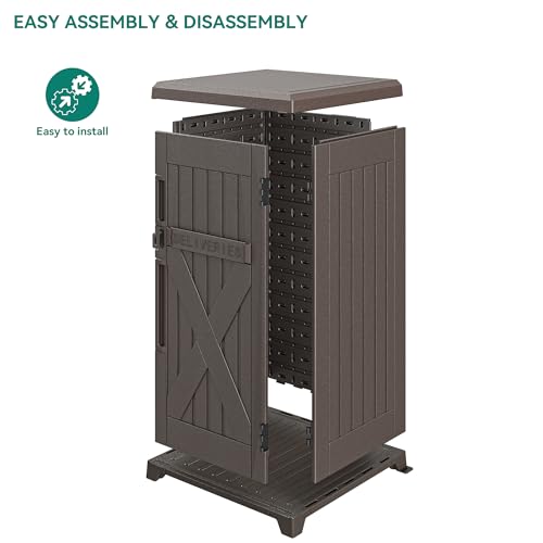 60 Gallon Outdoor Package Storage Box, Double-Wall Resin, Waterproof Deck Box for Porch O69284