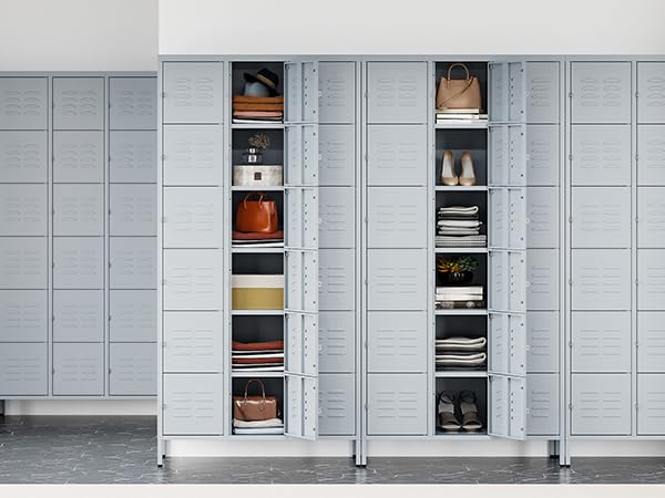 3-Door Blue Steel Storage Locker for Office, School, Gym C68898