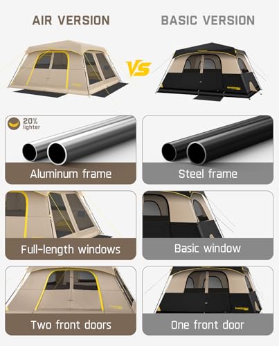 10 Person Instant Cabin Tent, Lightweight with Carry Bag for Camping & Hiking X185