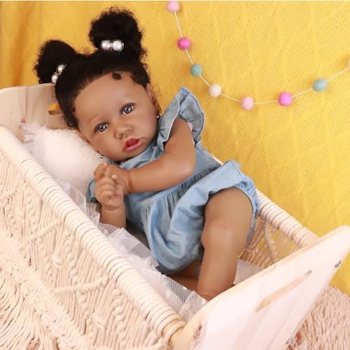 22.8 Inch Realistic African American Baby Doll with Soft Body K201