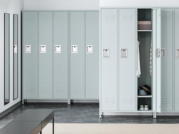 3-Door Blue Steel Storage Locker for Office, School, Gym C68898