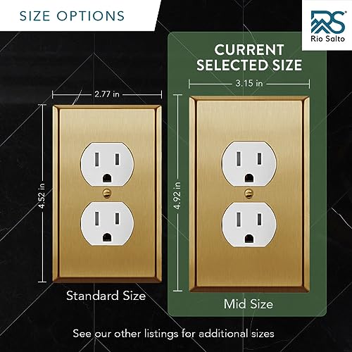 Metal Gold Outlet Cover Wall Plate, Corrosion Resistant, Brushed Brass M4507