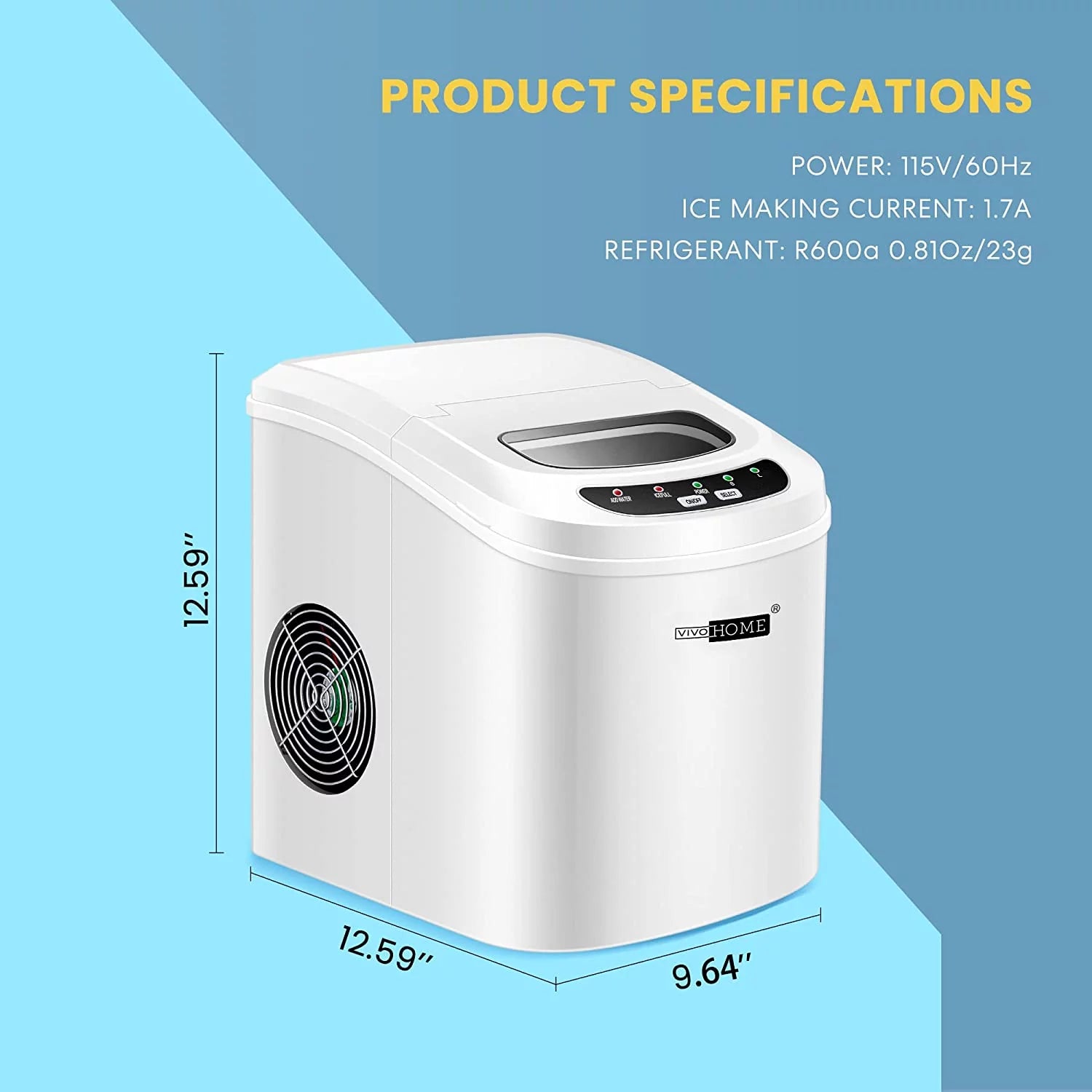 Countertop Ice Maker, Self-Cleaning Portable, 26Lbs/24H with Ice Scoop X83293