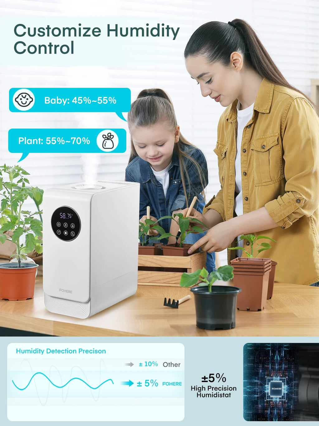 6.5L Warm and Cool Mist Humidifier for Bedroom S999532