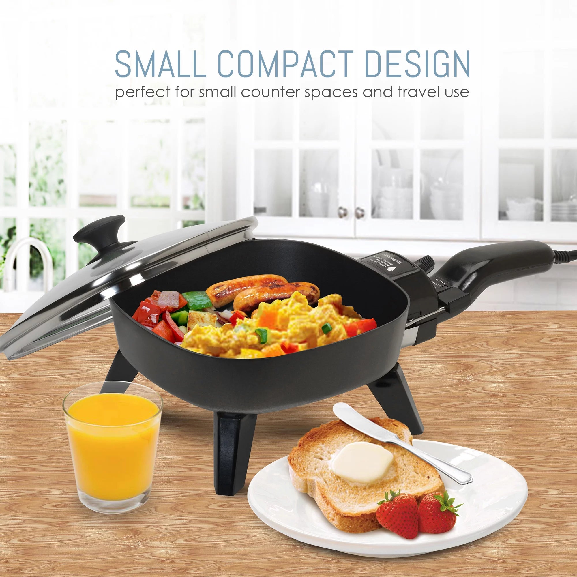 7" Electric Skillet with Glass Lid V94557