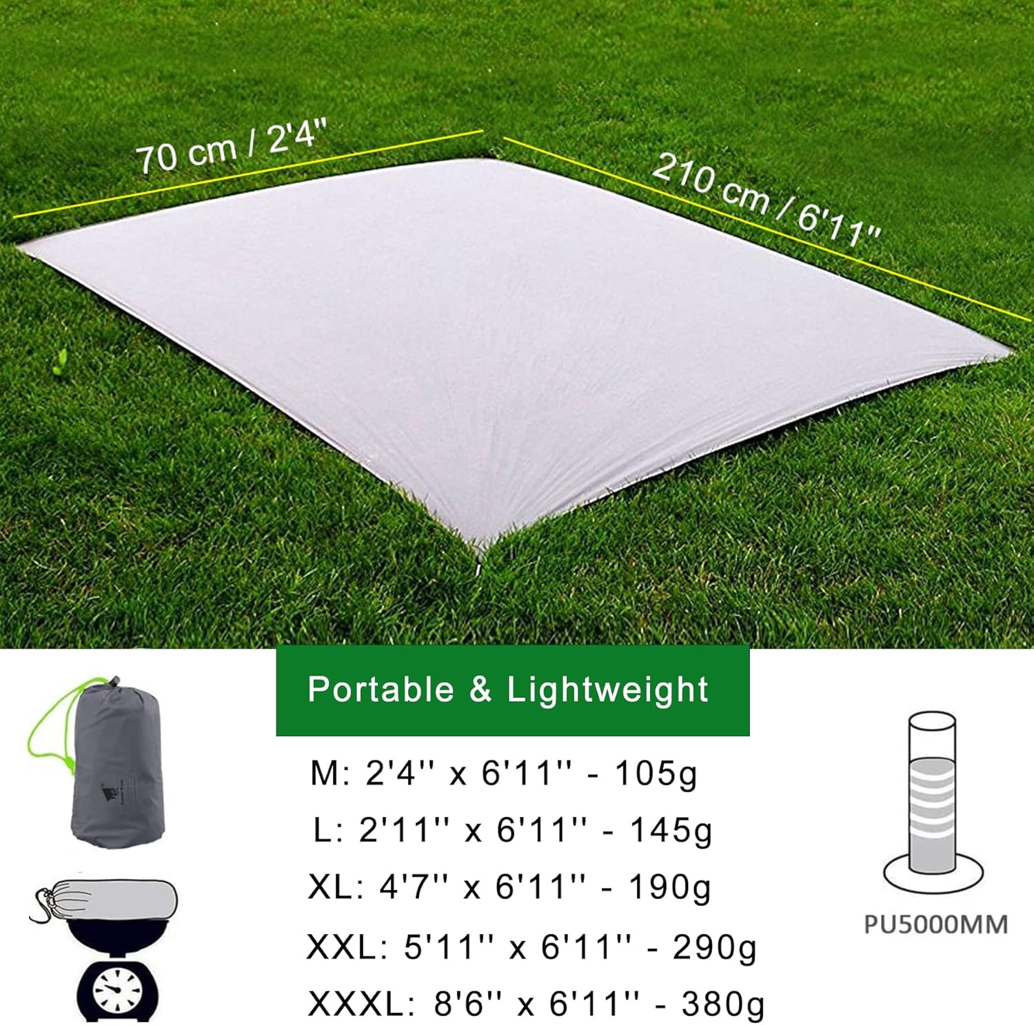 Ultralight Waterproof Tent Footprint Ground Sheet for Camping Hiking I634