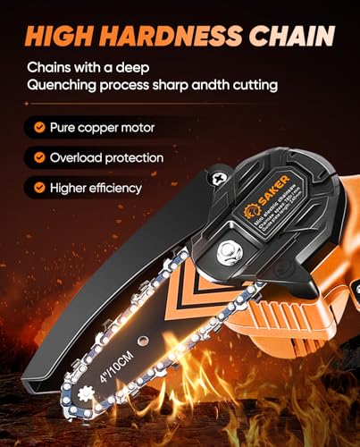 Mini Chainsaw Cordless, Handheld Pruning Saw for Tree Branches C763319