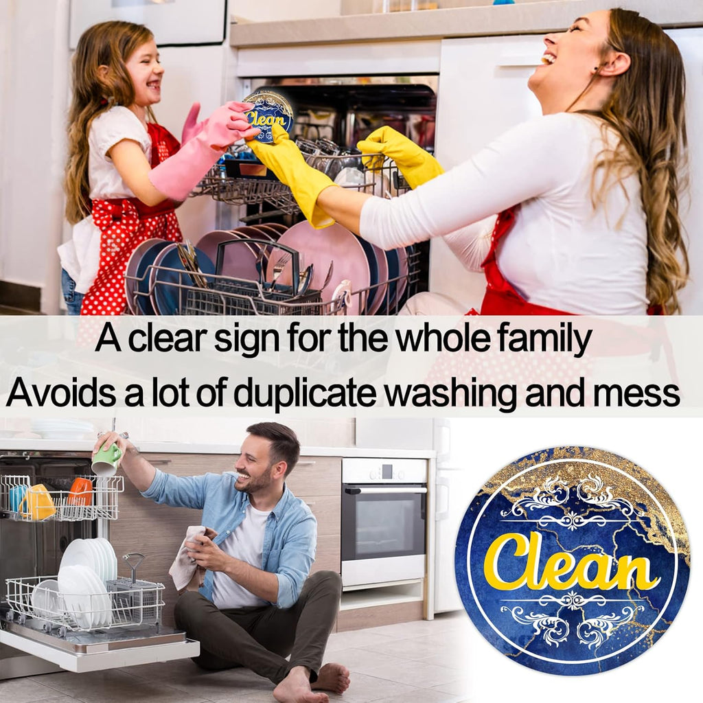 Dishwasher Magnet Clean Dirty Sign for Kitchen Organization Q545146