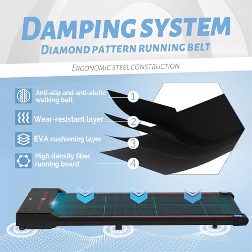 Walking Vibration Pad with APP, 3 in 1 Under Desk Treadmill, Low Noise with Remote Control K2989