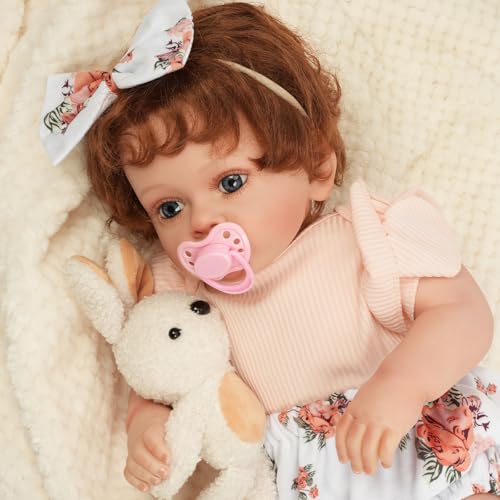 22-inch Realistic Reborn Baby Doll with Cloth Body and Feeding Accessories N28144