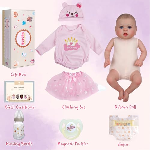 20-Inch Realistic Newborn Baby Doll Soft Cloth Body for Kids Age 3+ R6060