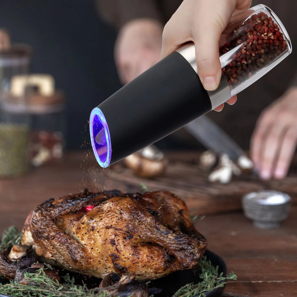 Salt and Pepper Grinder Set with Adjustable Coarseness and LED Light D3886