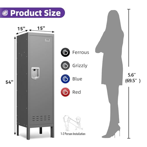 Metal Cabinet with Lockable Door for Office, Gym, School, Home A290