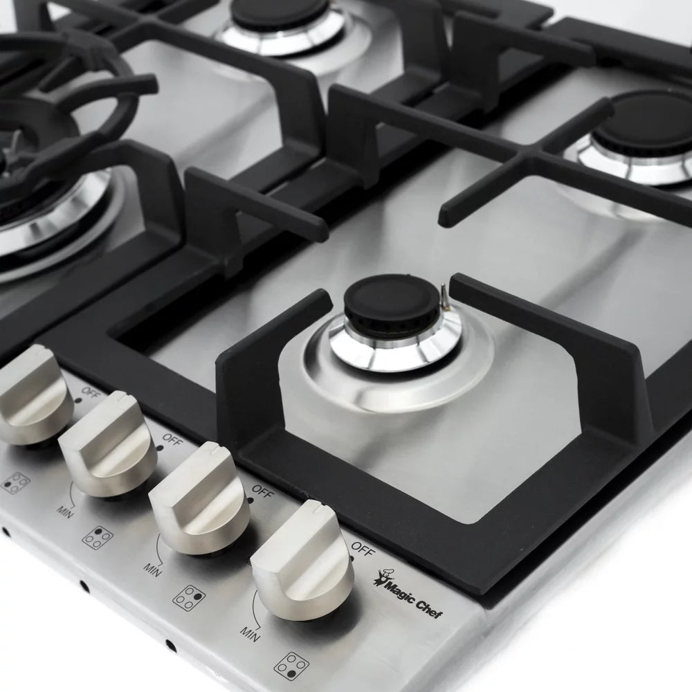 24 Inch Gas Cooktop with 4 Burners, Stainless Steel A712