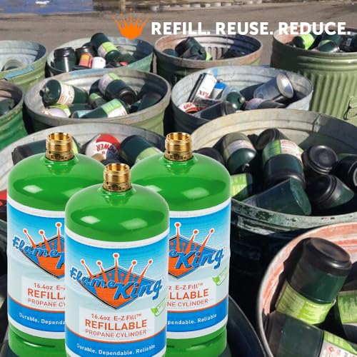 Refillable 1LB Empty Propane Cylinder Tank, 16.4 oz, 2-Pack I87191