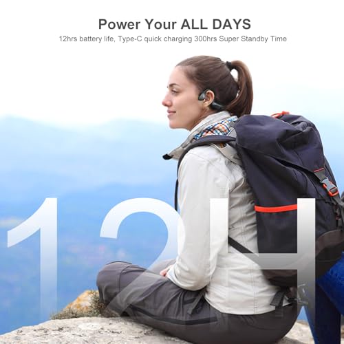 Bone Conduction Open Ear Headphones with HD Mic, IPX6 Waterproof U3338