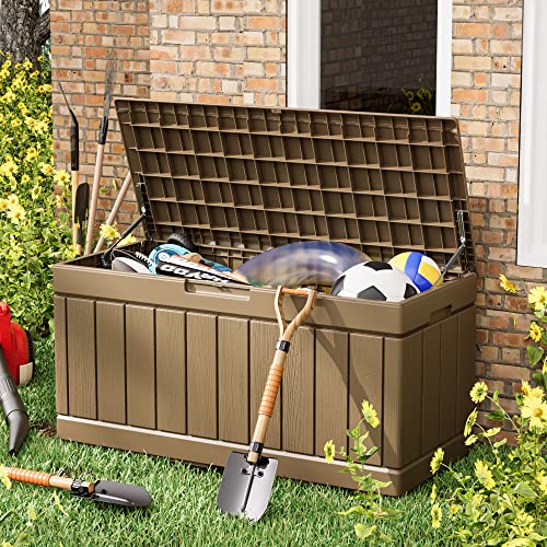31 Gallon Outdoor Deck Box for Patio Furniture and Garden Tools W716487