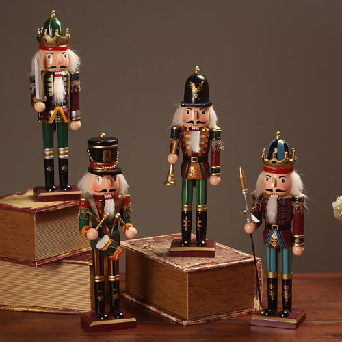 Wooden Nutcracker Ornaments Christmas Decoration Figures (12 Inch, Set) A862348