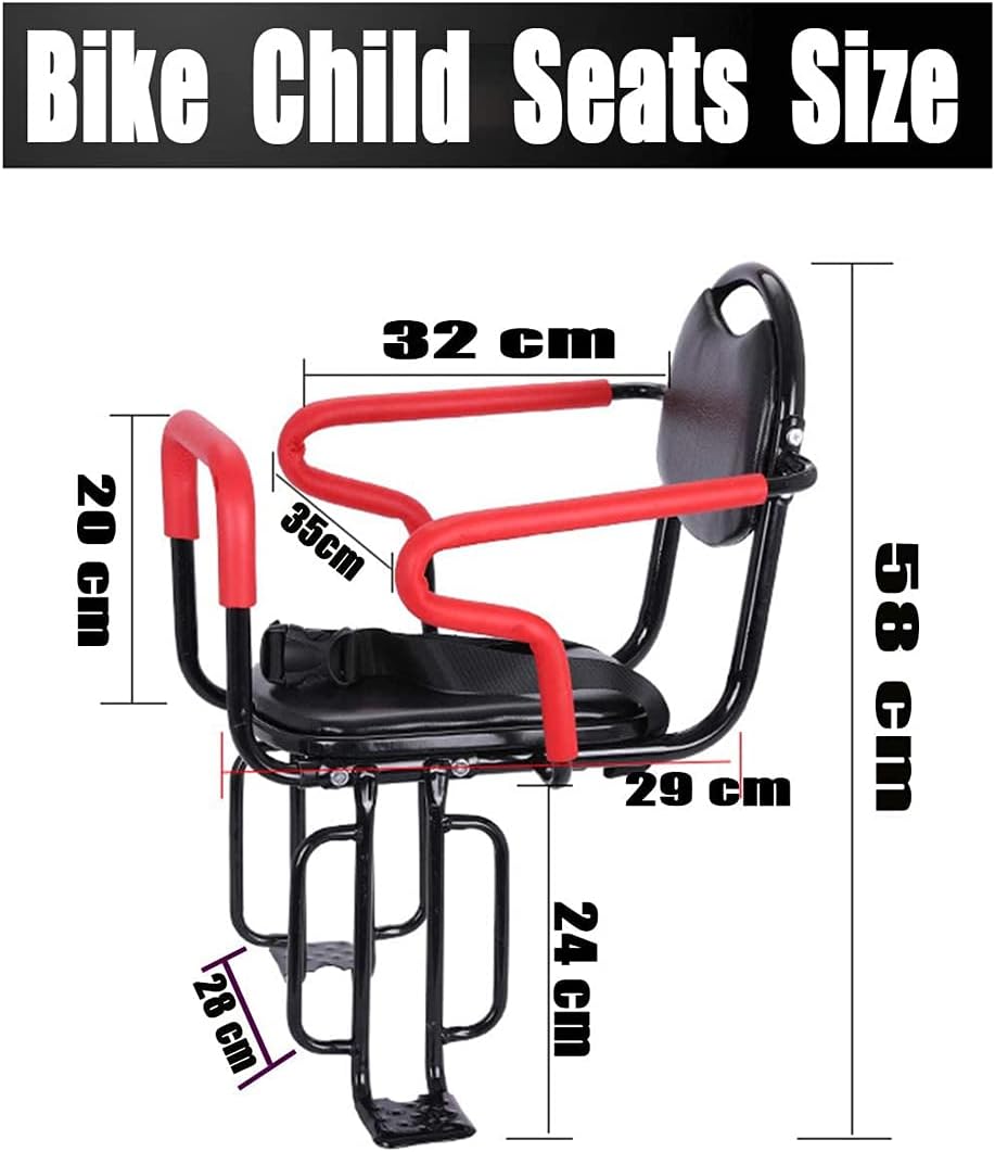 Kids Bike Rear Seat with Backrest and Foot Pedals T388