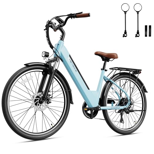 Heybike Cityscape 2.0 Electric Bike for Adults with 750W Motor Peak,468Wh Removable Battery and up to 50Miles 24MPH,UL Certified 26" Electric Commuter Bike with 7-Speed and Front Suspension.