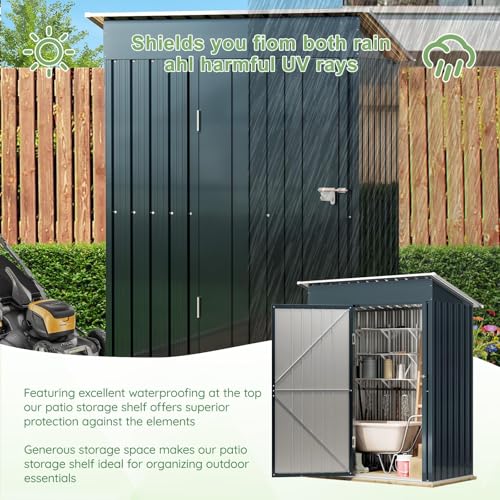 Outdoor Steel Storage Shed with Lockable Doors and Window L987864