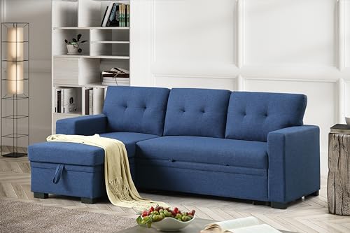 4-in-1 Convertible L Shaped Couch with Pull Out Bed and Storage Z983