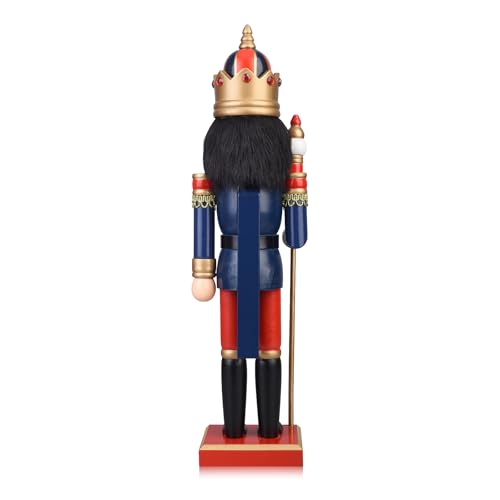 15 Inch Wooden Nutcracker King with Scepter Tabletop Decor Q512175