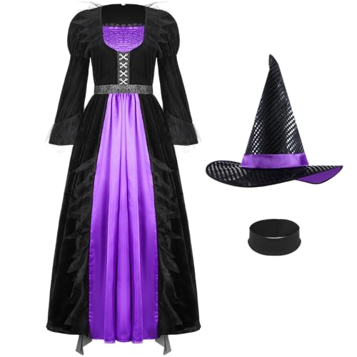 Witch Costume for Women with Dress Hat Accessories O3856