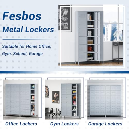 3-Door Blue Steel Storage Locker for Office, School, Gym C68898