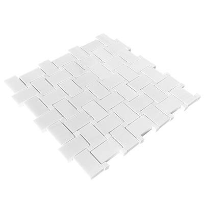 Marble Basketweave Mosaic Tile with Polished Dots Y881991