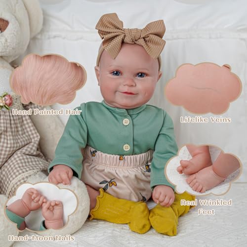 20 Inch Soft Vinyl Reborn Baby Doll with Accessories for Girls P18941