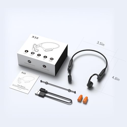 Bone Conduction Open Ear IPX8 Waterproof Bluetooth Headphones with Mic for Swimming Sports X38358