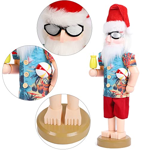 14 Inch Christmas Nutcracker Figures, Wooden Santa Chef Holding Gingerbread Men, Tabletop Centerpiece Decor R14704
