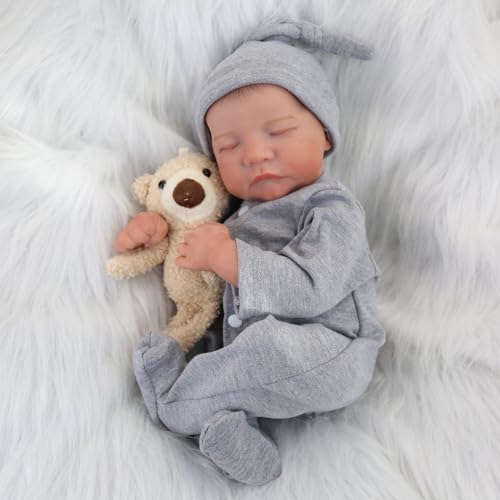 18 Inch Realistic Reborn Baby Doll with Vinyl Body and Accessories Q173