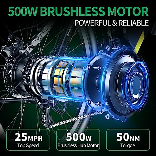 Electric Bike 500W Motor 26" for Adults 48V 12.8Ah Battery 21-Speed P665405