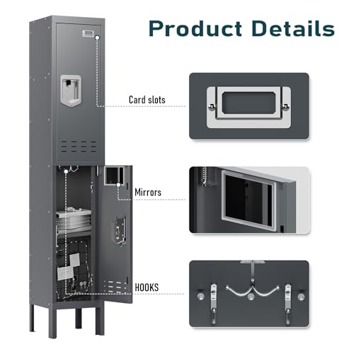Metal Cabinet with Lockable Door for Office, Gym, School, Home A290