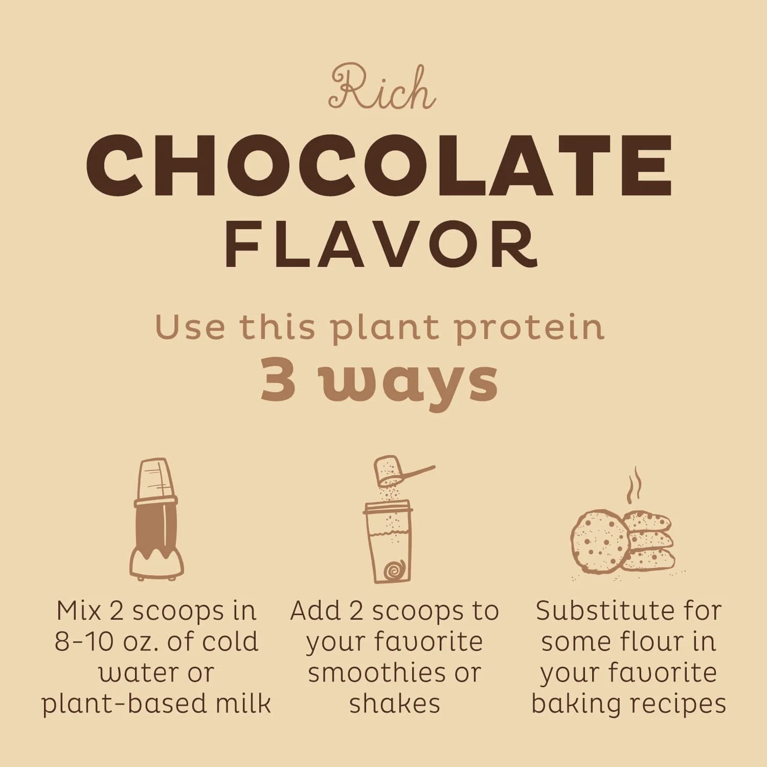 Vegan Protein Powder Chocolate, Organic Pea Protein Blend, Plant Based M725276