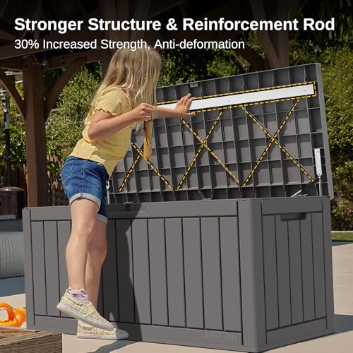 Outdoor Storage Box 31 Gallon Waterproof Resin Deck Box V3075