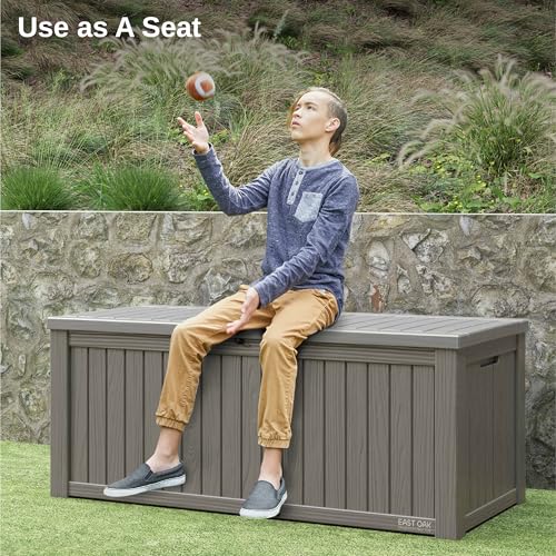 Outdoor Storage Box 31 Gallon Waterproof Resin Deck Box V3075