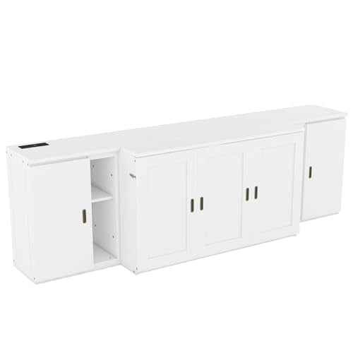Wall Cabinet Bed with Storage and Bookcase Headboard F651615