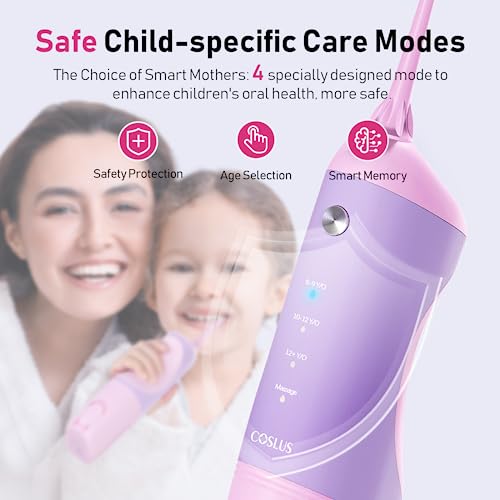 Portable Water Dental Flosser for Kids, 4 Modes, Rechargeable J493088