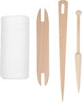 Loom Weaving Warp Thread Cotton Thread Rug Yarn Lap Loom warp Thread with Wooden Shuttle Stick Rod