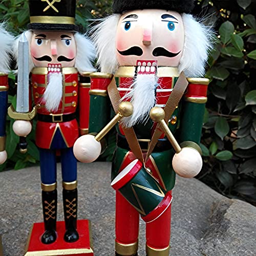 Wooden Nutcracker Ornaments Christmas Decoration Figures (12 Inch, Set) A862348