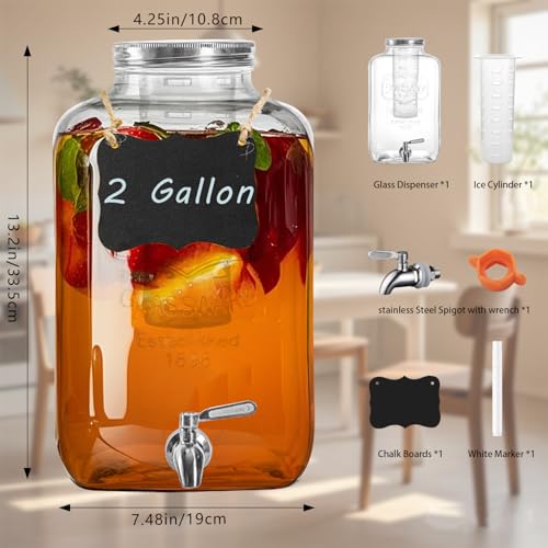 Glass Drink Dispenser with Stand, 2 Pack L526496