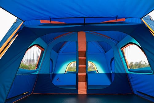 Extra Large Family Cabin Tent 2 Rooms 3 Doors 3 Windows Waterproof for Camping H460