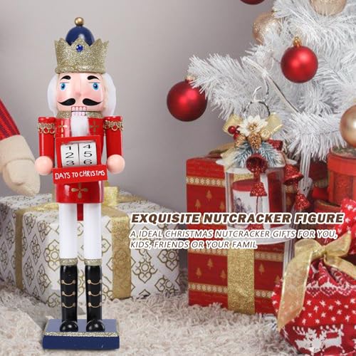 16 Inch Wooden Nutcracker Christmas Decoration for Table Desktop Fireplace Indoor Home H891